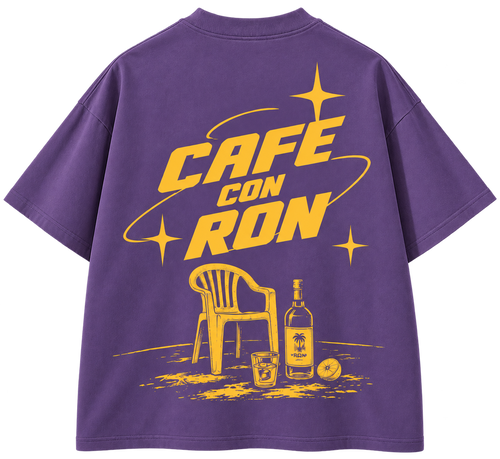 BAD BUNNY – CAFÉ CON RON | Oversized Tee Purple